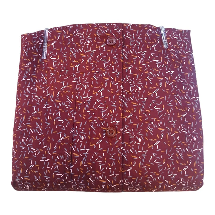 Craving Maroon Abstract print Slim Fit Cotton Shirt For Men