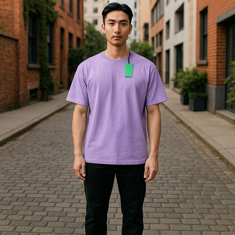 Mens Classic Lavender Crew Neck T-shirt SizeXl