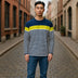 Mens casual NStripoed Long Sleeve T-shirt SizeXl