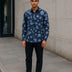 Limos Mens Navy Blue Floral Printed Casual Shirt SiZeXl