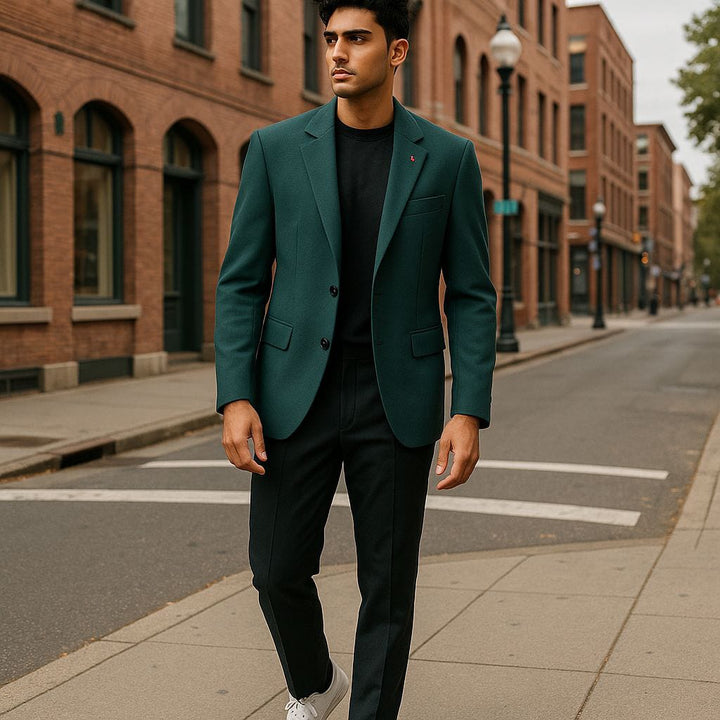 Emerald Green Formal Blazer For men-SlimFit Notch Lapel