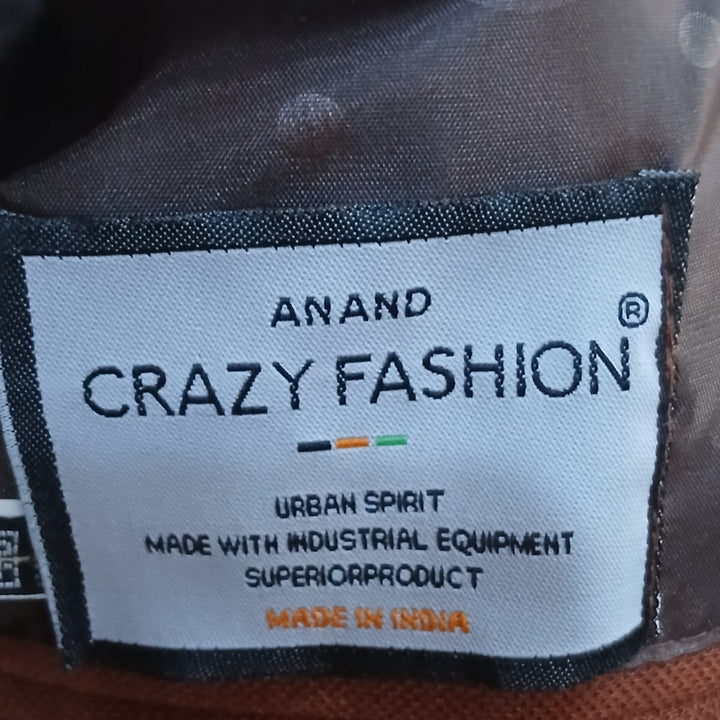 Mens Rust Brown Formal Blazer With Notch Lapel & Crest Pin