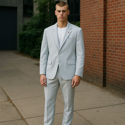 Mens Light Grey Single -Breasted Formal Blazzer