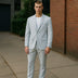 Mens Light Grey Single -Breasted Formal Blazzer