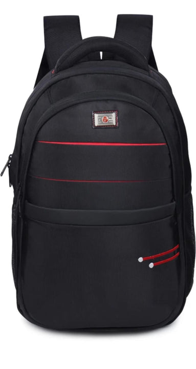 Stylish Black Laptop  Backpack With Red Detaling-Multi Utility School College & Office Bag