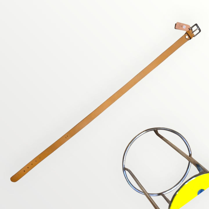 Van Heusen Mens Tan Leather Belt With Metal Buckle