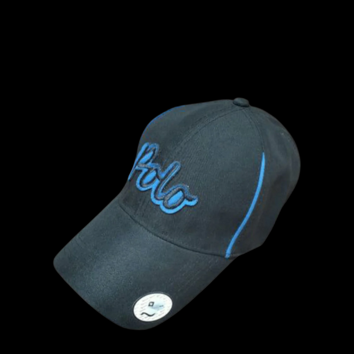 polo embroidered black baseball cap witrh blue Accents
